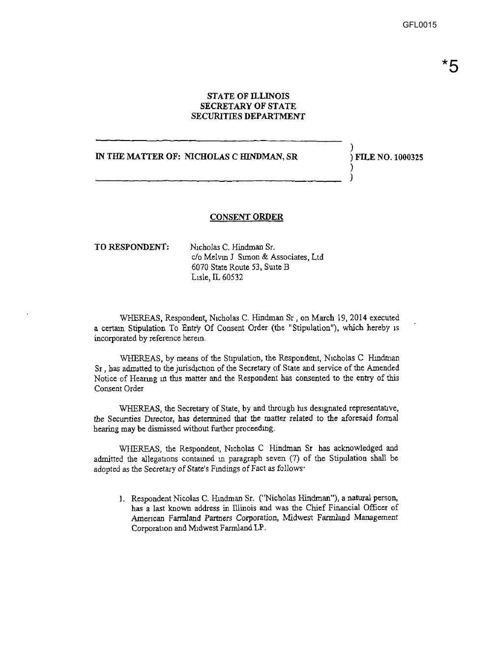 Illinois Securities Department consent order thumbnail